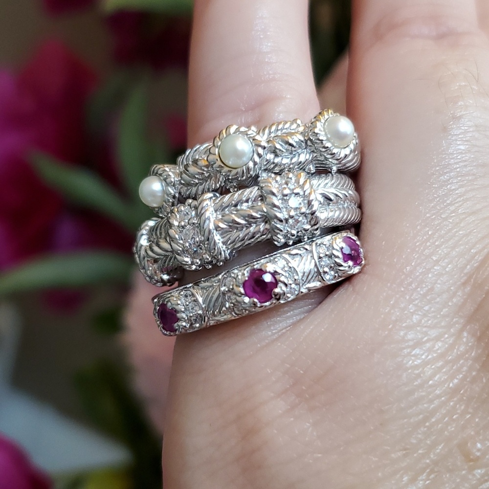 Judith Ripka Trio Ring Set - Picture 3 of 8